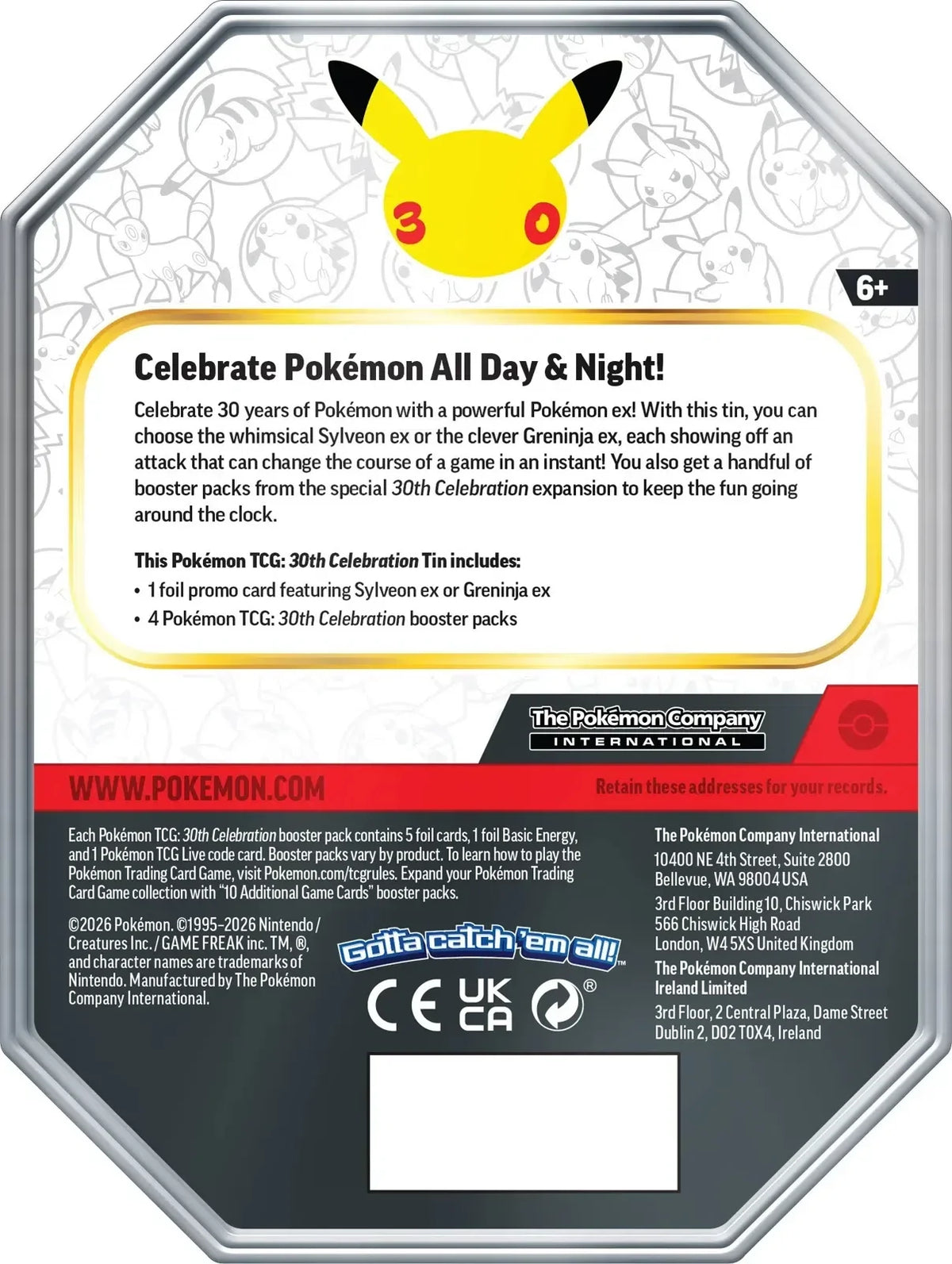 🔥2026 Christmas Gift🎄: 30th Celebration ex Tin (Greninja ex) (Pre-Order)