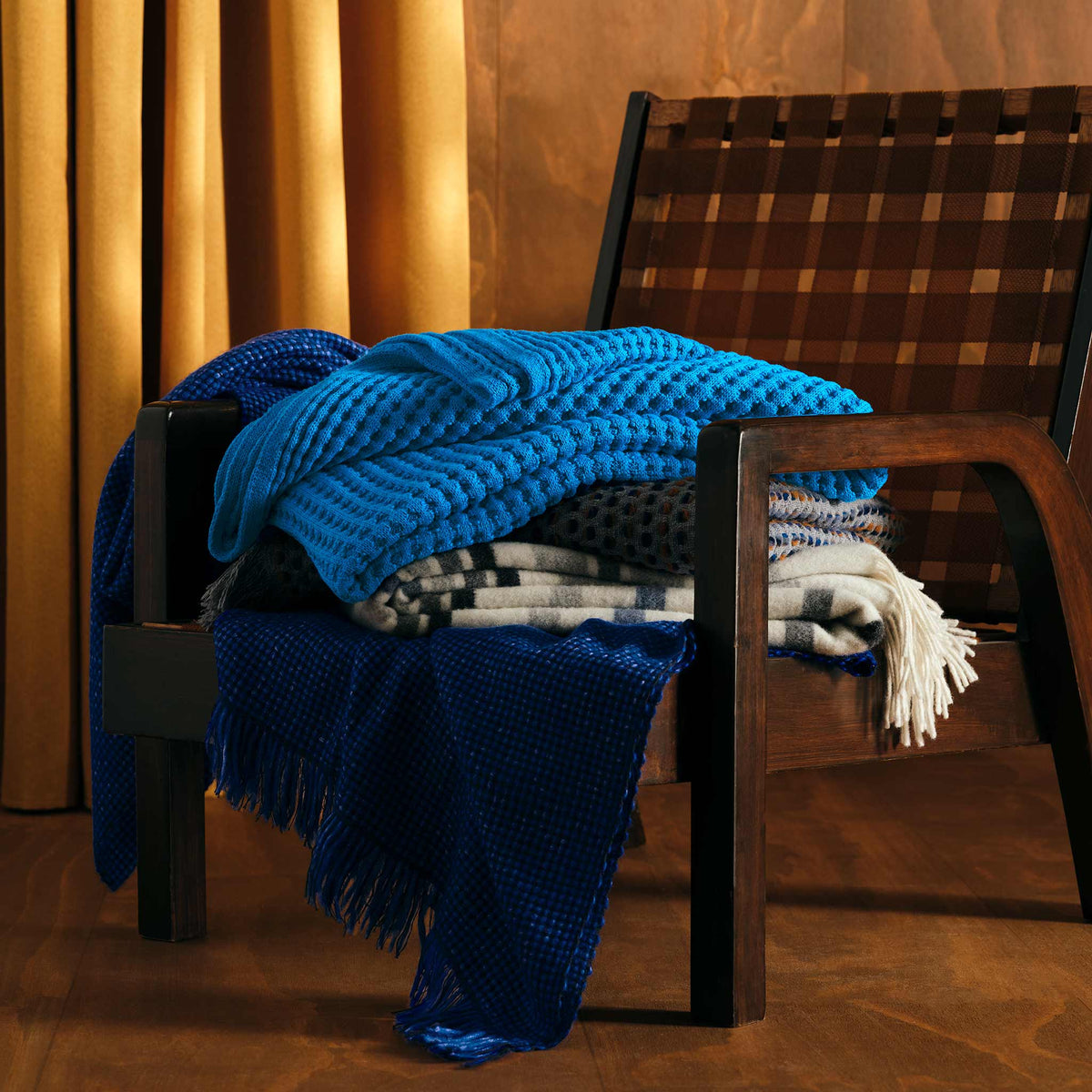 Chunky Waffle Knit Throw Blanket