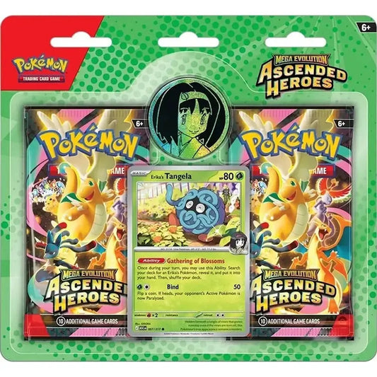 🔥2026 Christmas Gift🎄: Mega Evolution - Ascended Heroes 2-Pack Blister (Erika's Tangela)