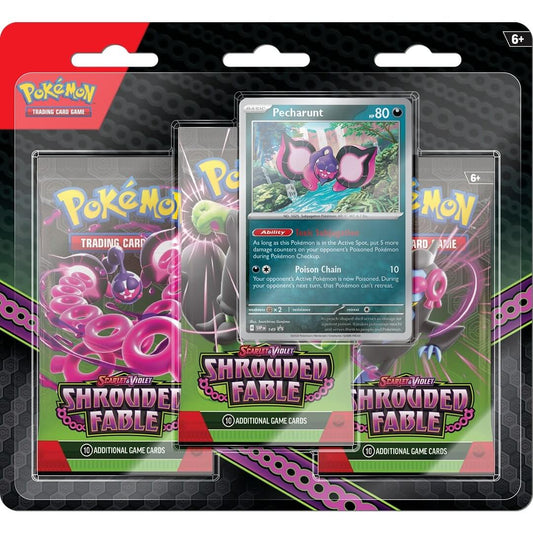 🔥2026 Christmas Gift🎄: Scarlet & Violet—Shrouded Fable 3-Pack Blister (Pecharunt)